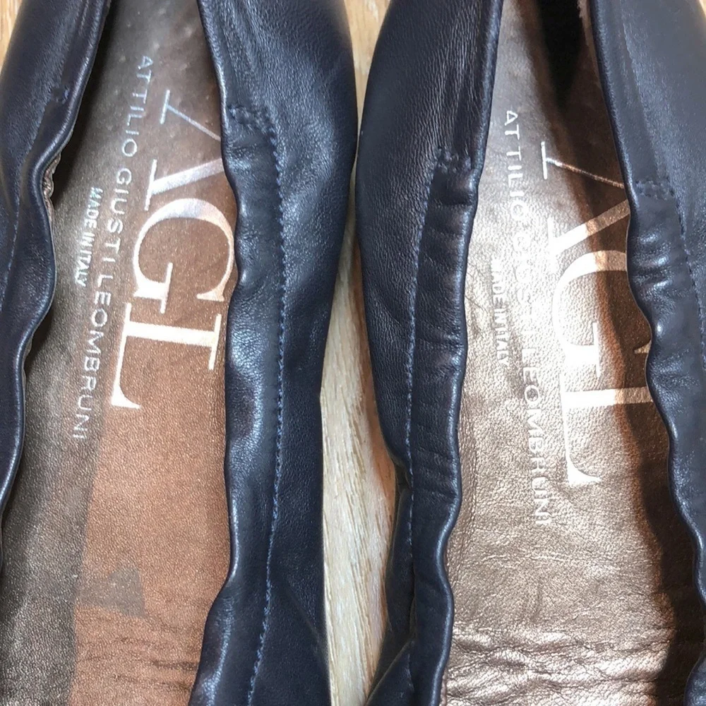 AGL Blakely Navy Studded Ballet Flats Size 38/8